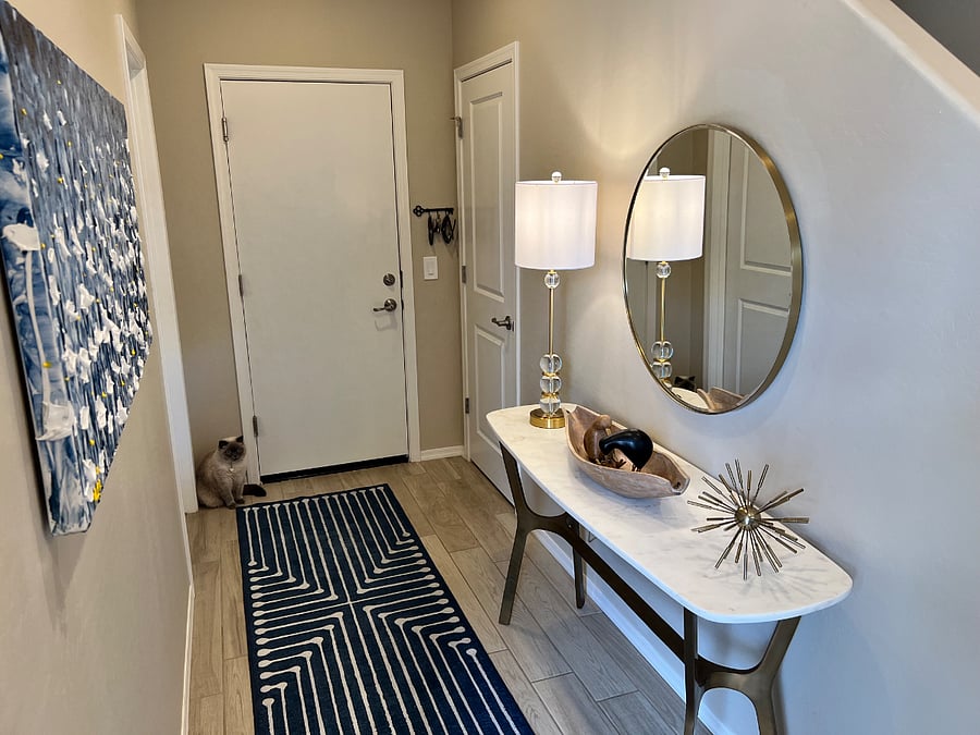 Entryway and door to garage