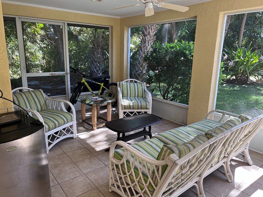 Screened porch, new furniture not shown in this photo