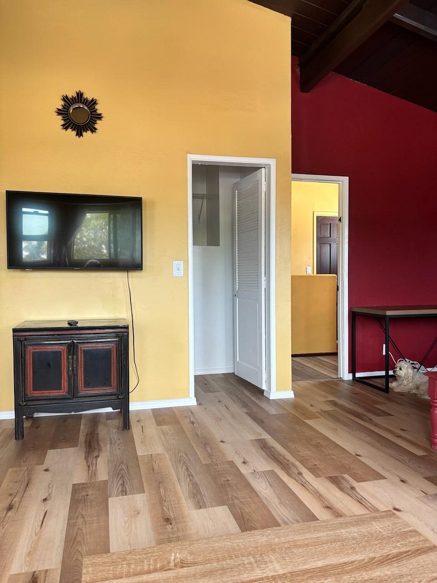 Looking at the doorway out and door into the walk-in closet.