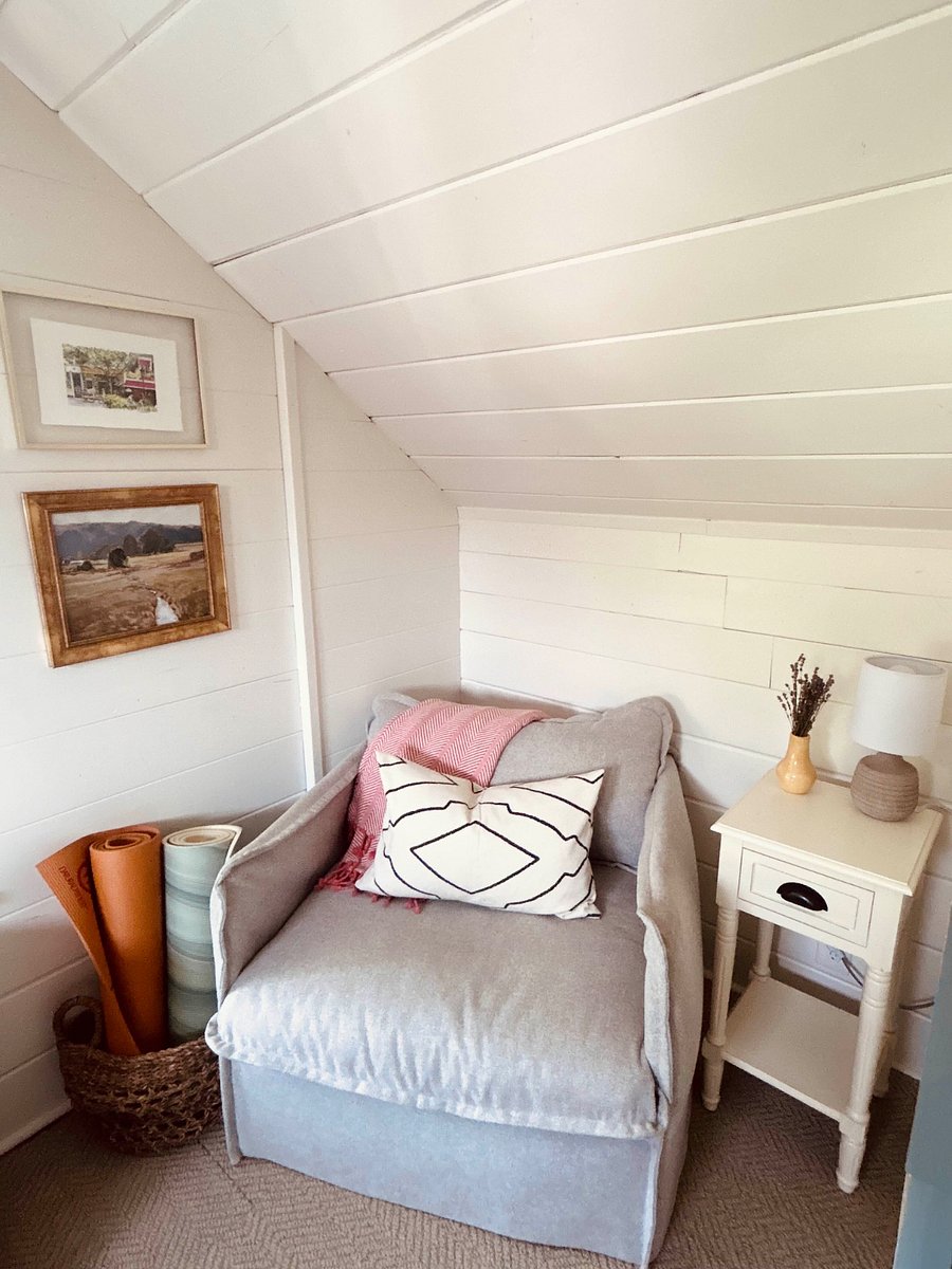 Reading nook in private living area.