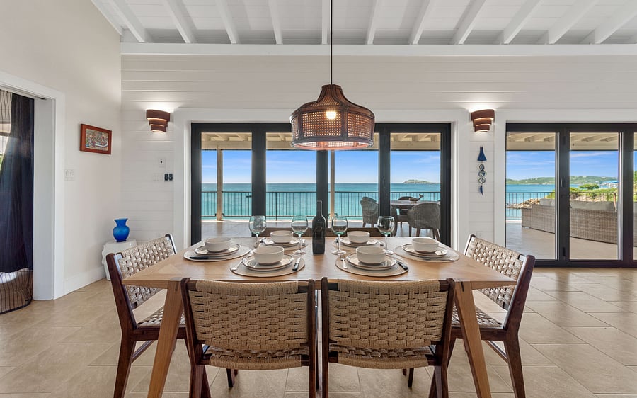 Dining overlooking sea