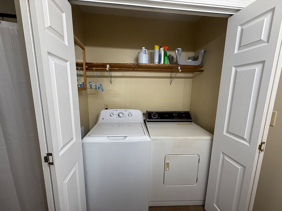 Washer and Dryer in bathroom 