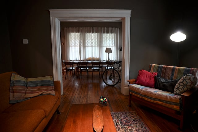 View from Den to Dining Room. 