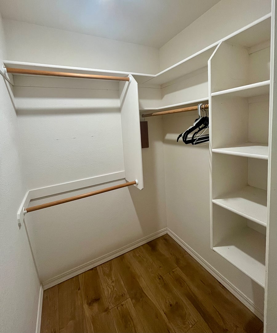 Twin bedroom closet