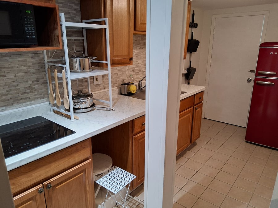 View of the kitchen area