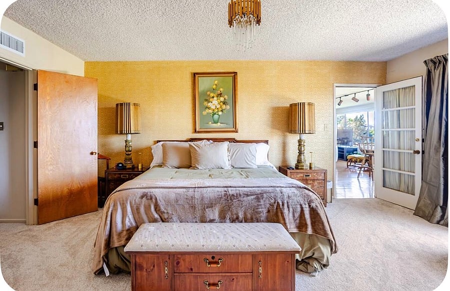 New California King size bed and black out curtains 