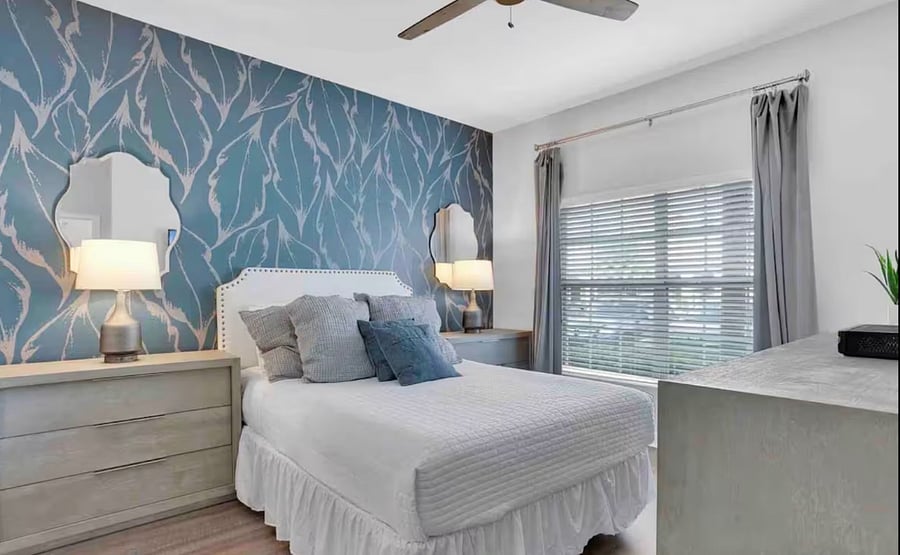 2nd bedroom with Queen bed, located downstairs