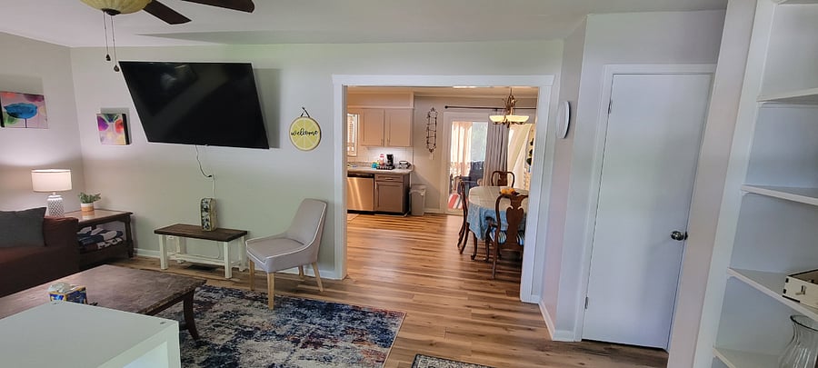 Living room, looking into dining area