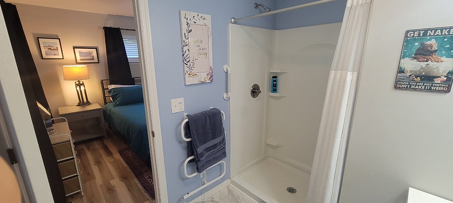 master bath, looking into bedroom