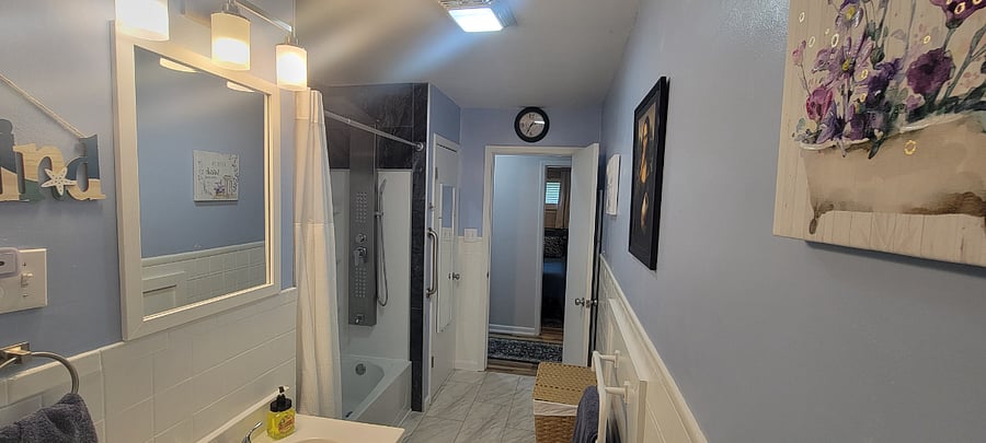 Hall bath, looking toward hall