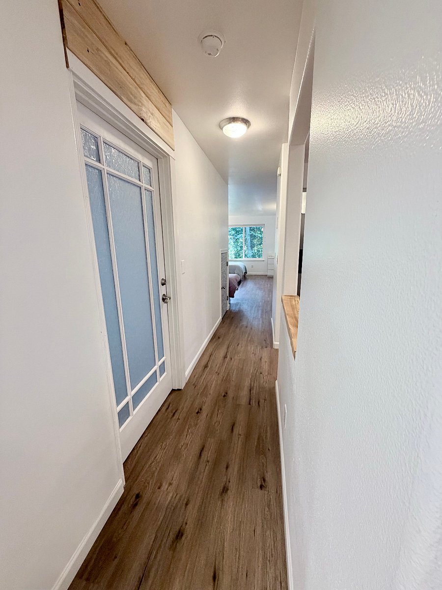 Hallway. Kitchen on the right.