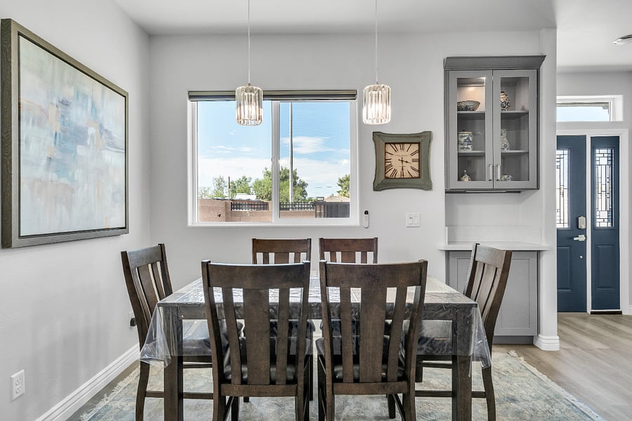 Gather around the dining table for family meals, game nights, or planning the next day's desert adventures.
