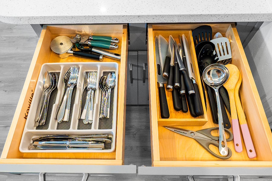 The kitchen includes utensils, cookware, and everything needed to prepare meals comfortably during your stay.