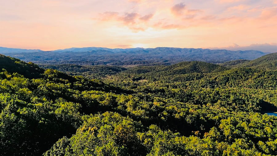 Aerial views of walnut mountain