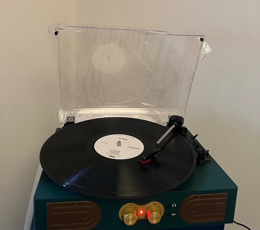 Record Player and selection of records