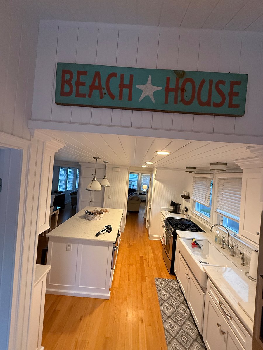 view into the updated kitchen from back door