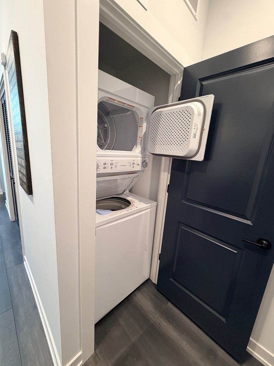 Convenient in-unit laundry access, making extended stays easy and stress-free.