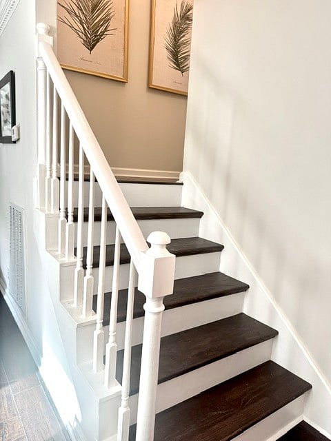 gorgeous hardwood stair case