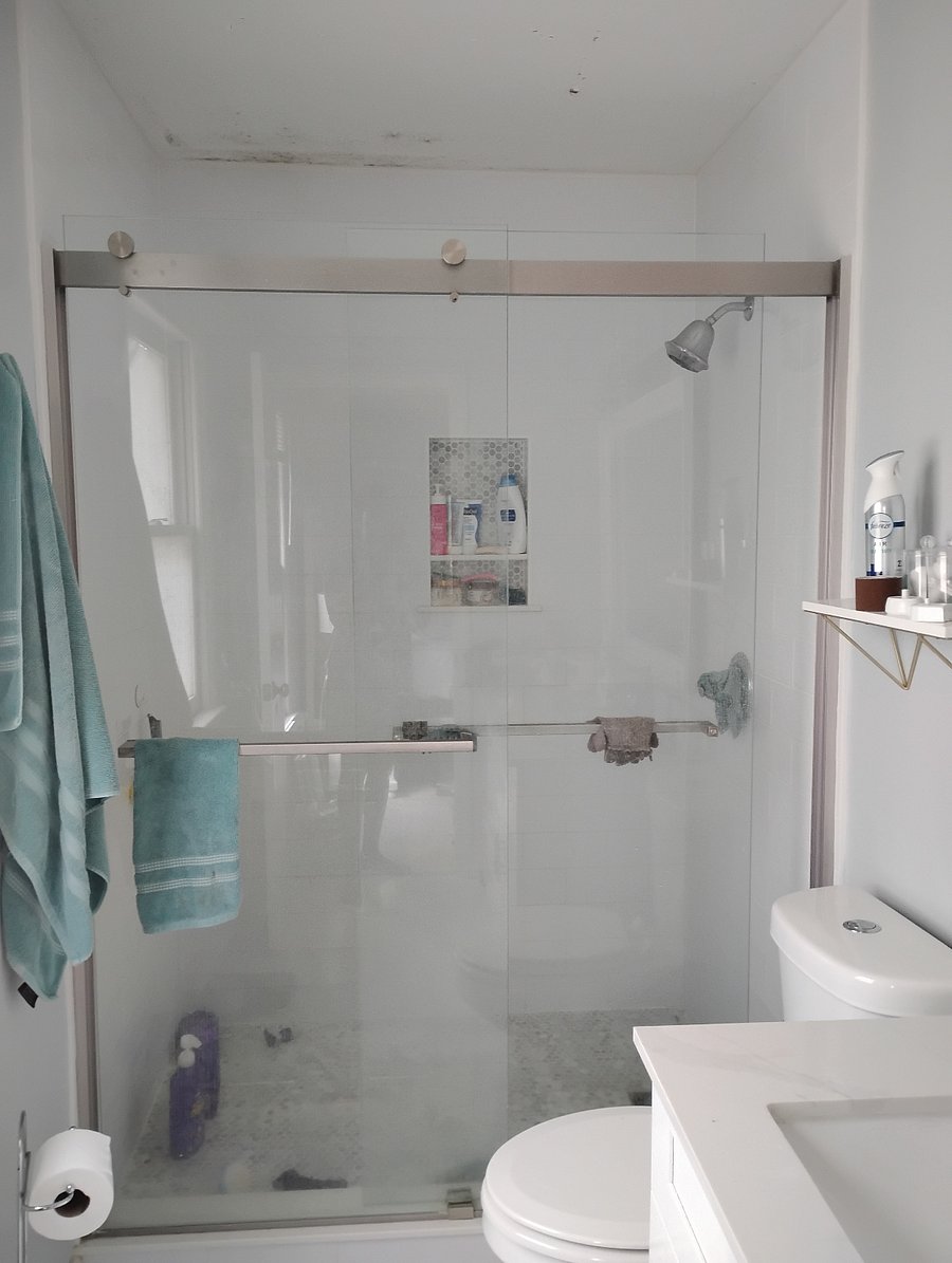 en-suite bath for primary bedroom with oversized shower