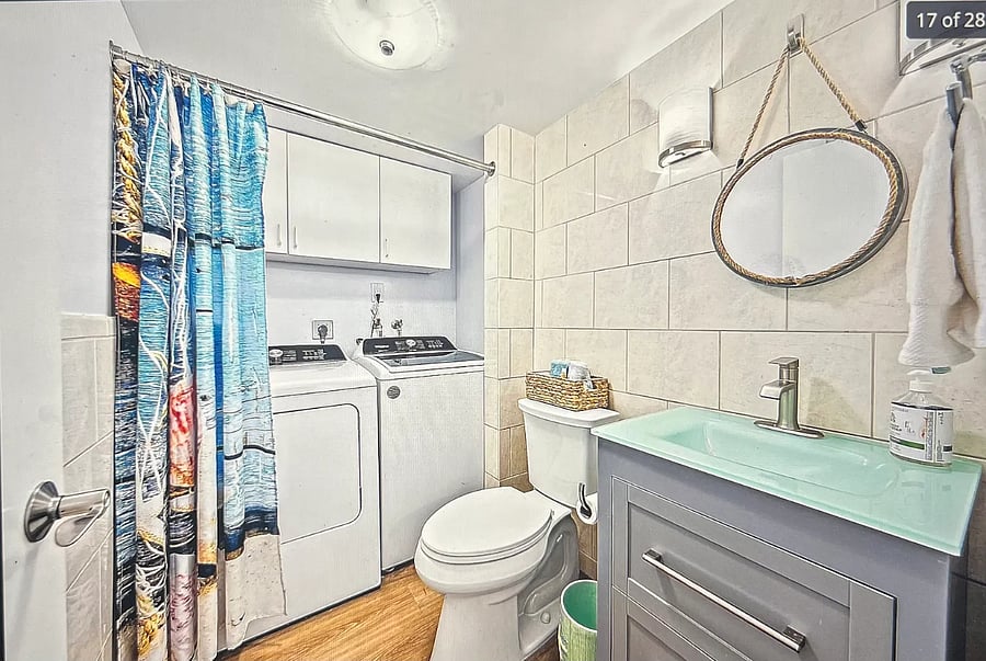 Half Bath and Laundry off Kitchen