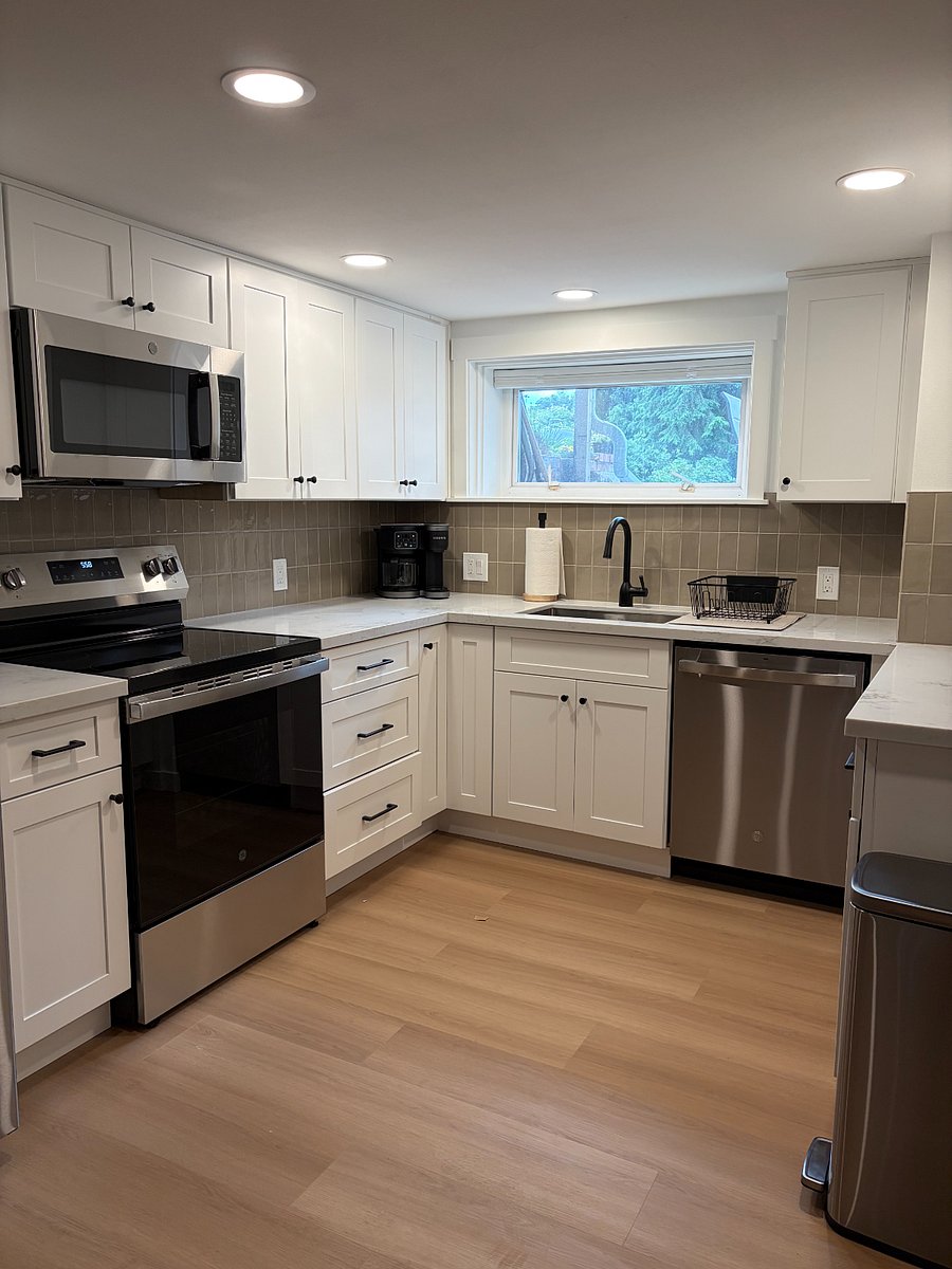 Brand new kitchen equipped with new appliances