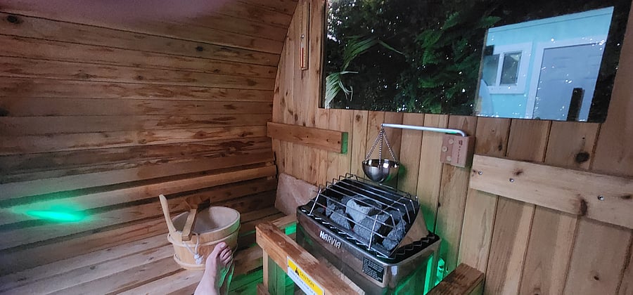Barrel sauna for use at request
