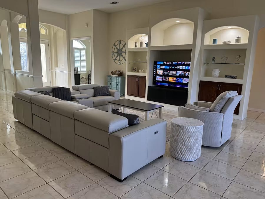 65' smart TV to enjoy your streaming services.