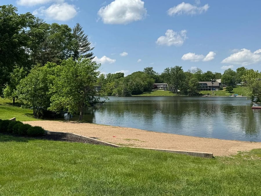 Private lake on the street