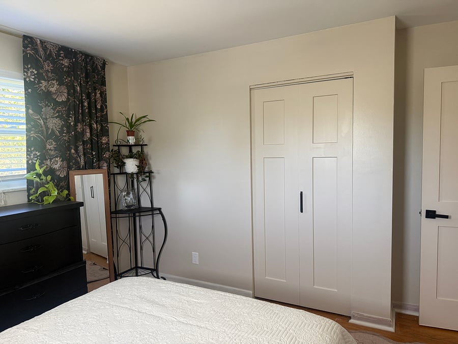 New solid closet doors. All closets and rooms have been freshly painted.