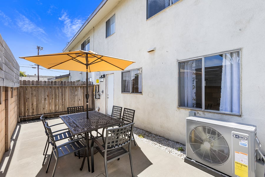 Private Fenced-in Patio and outdoor sitting area.