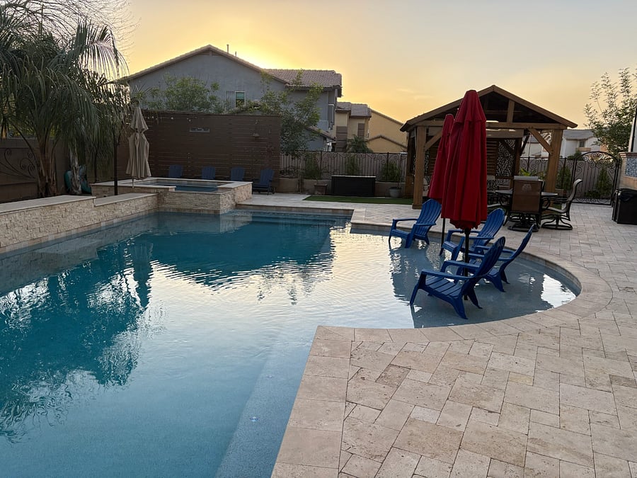 Pool area wonderful for sunset 
