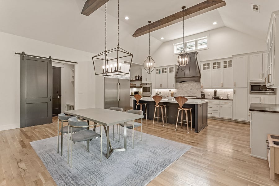 Open concept living and dining