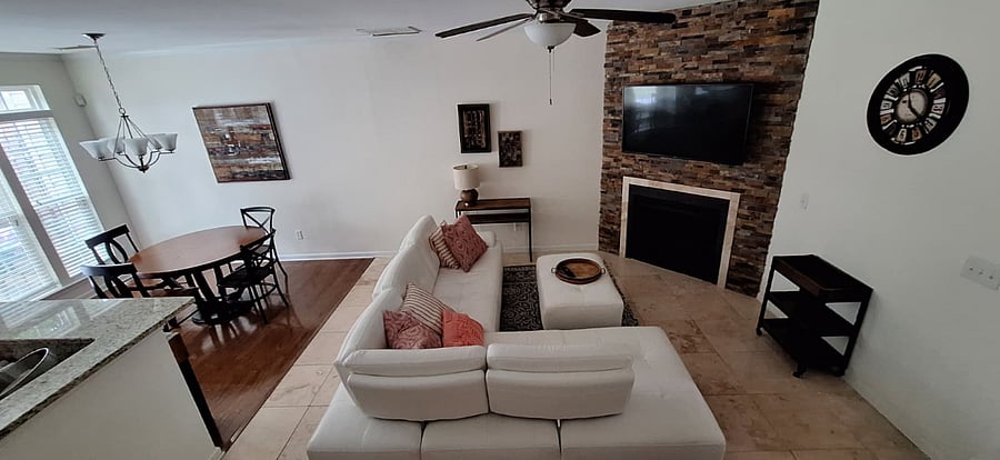 Living room with Gas fireplace