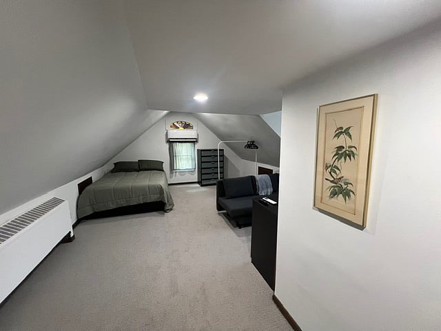 bedroom and entertainment center