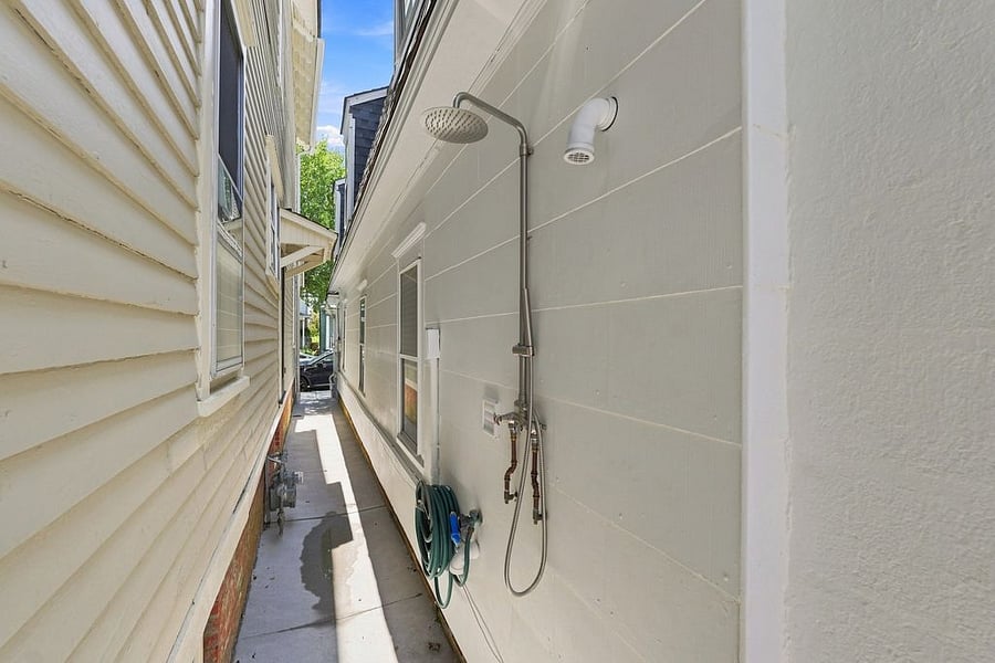 Brand-new outdoor shower to rinse off after those sandy days