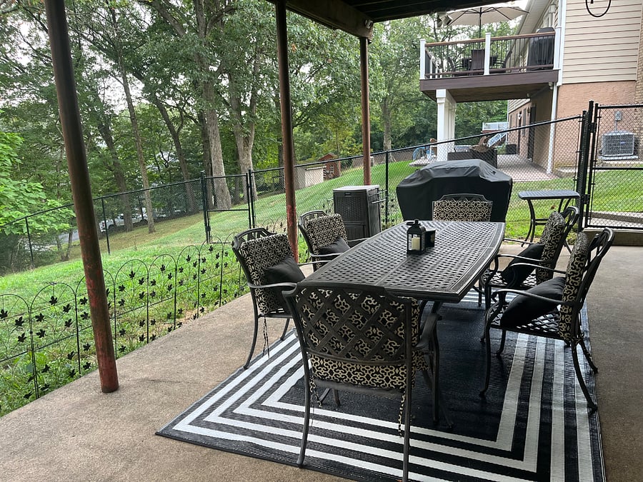 Patio with grill and seating