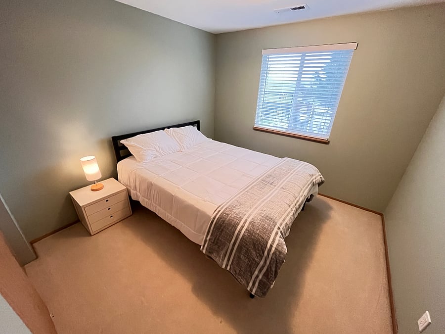 Bedroom 2, brand new memory foam mattress, and linens