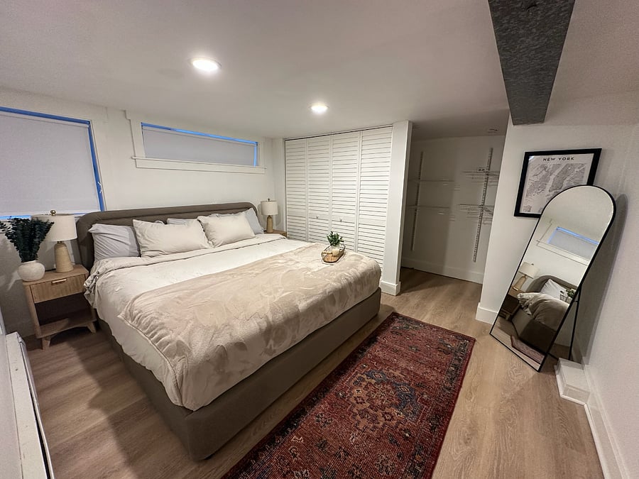Bedroom with king sized bed