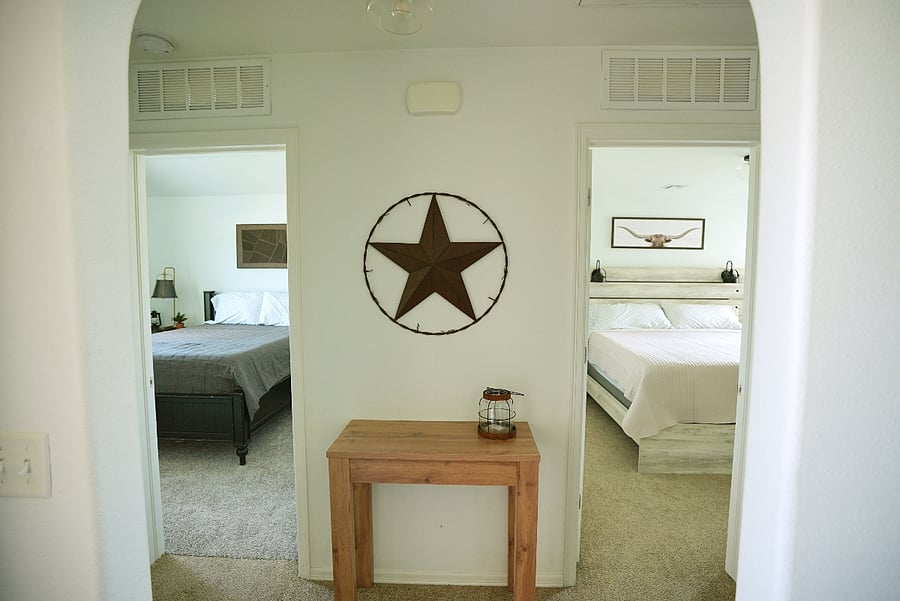 Vacant queen bedroom next to king bedroom. Also available to add on if you have suite mates or additional family.