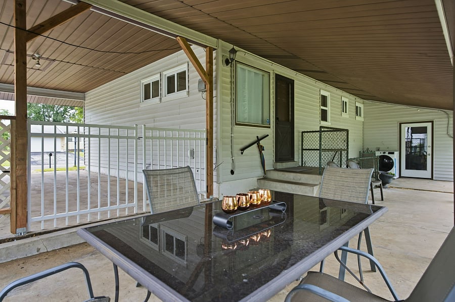 Huge covered back patio 