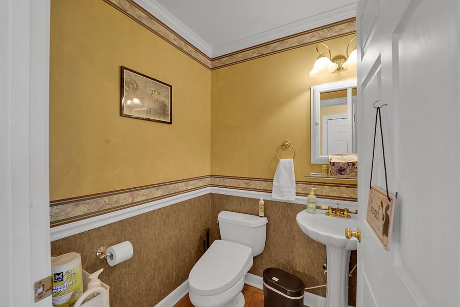 Guest half bath with a smart bidet