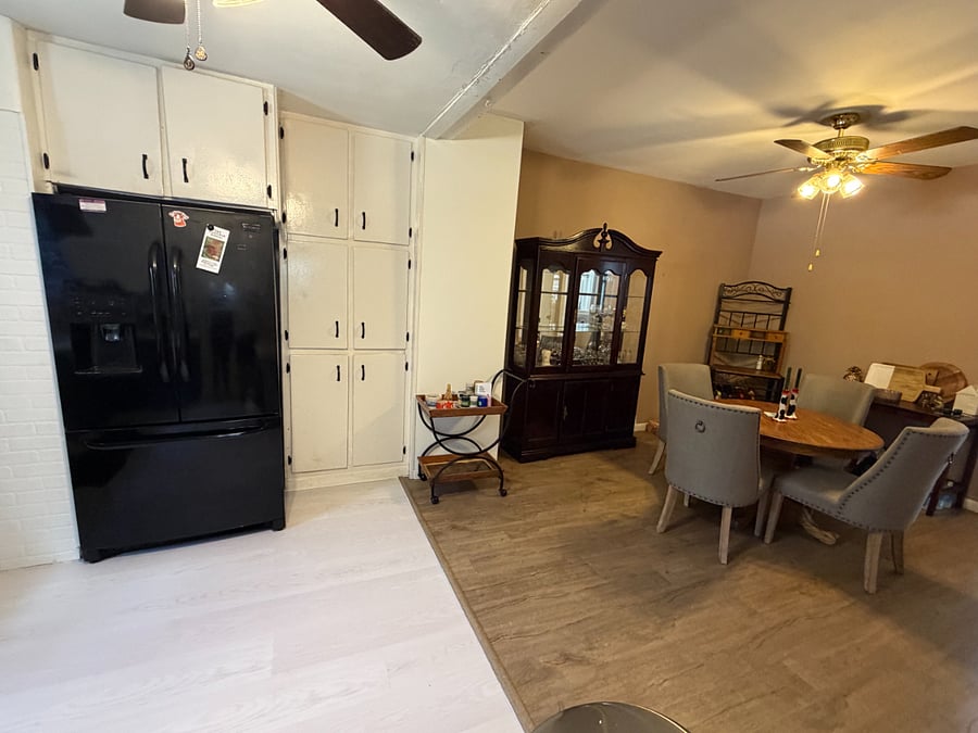 Dining Area and refrigerator
