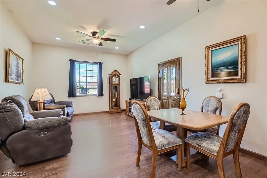 Front room and dining room