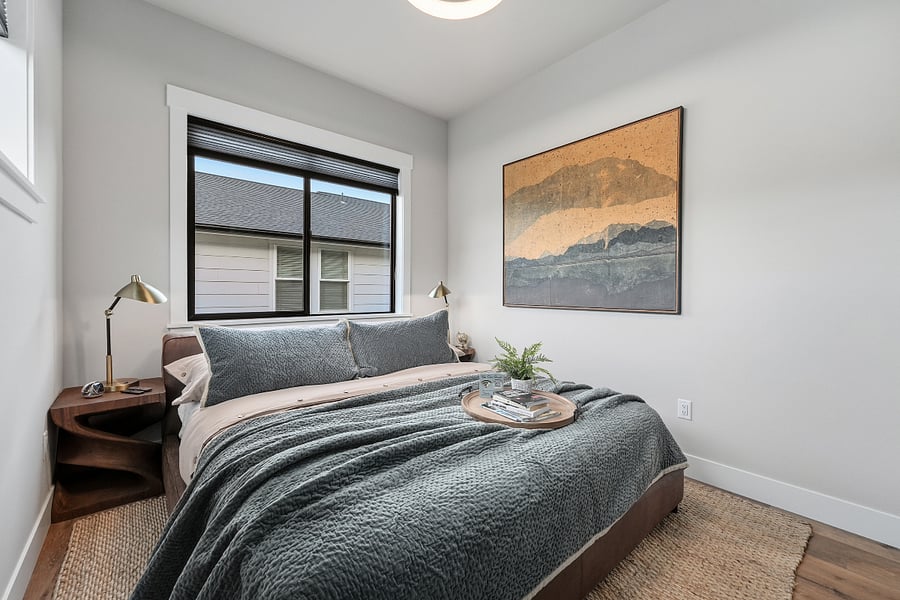 Second bedroom with King Bed and Smart TV and Dresser.