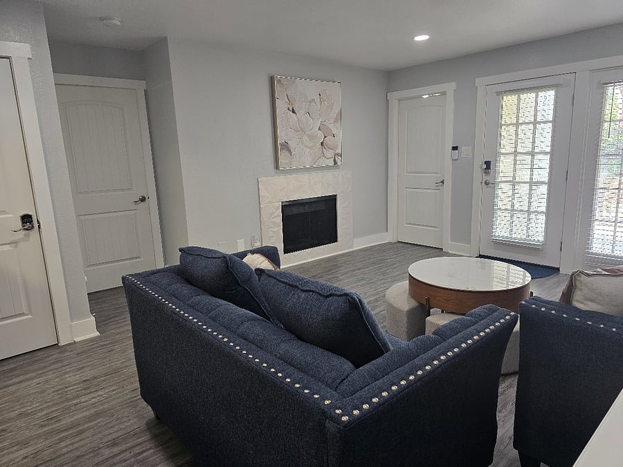 Unwind after a busy day in this spacious retreat with comfortable seating and elegant finishes.