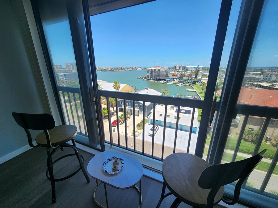 Living Room Sliders with view to the Gulf of Mexico
