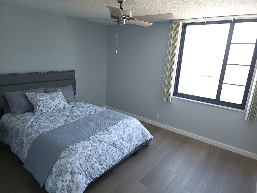 Large Master bedroom with window looking onto the Gulf of Mexico