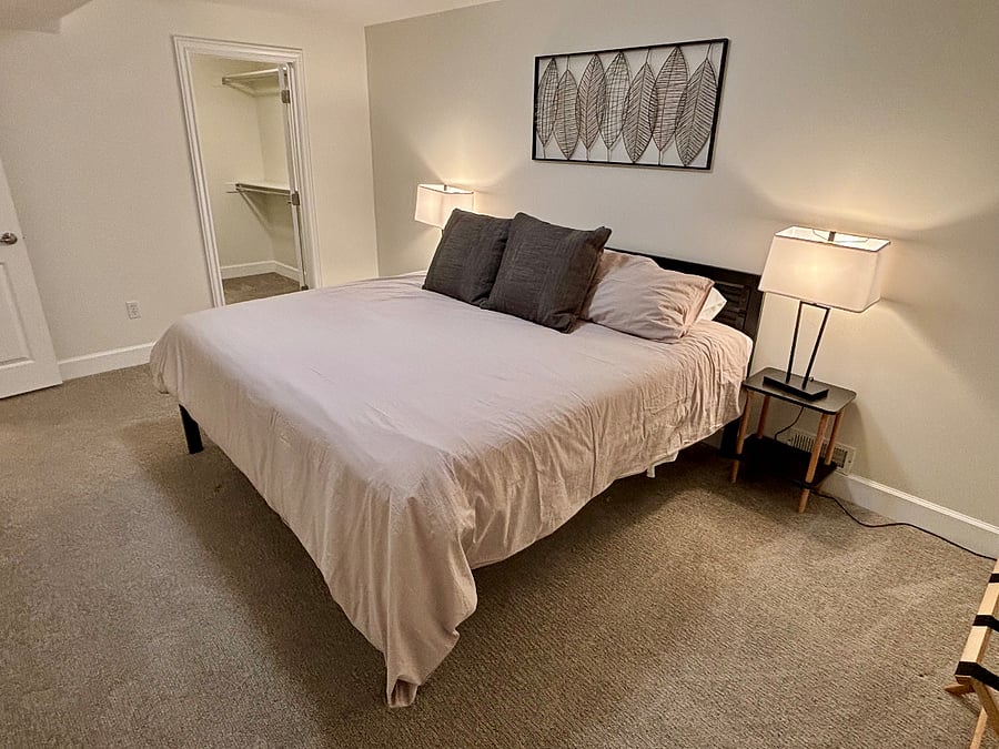 Downstairs king bed