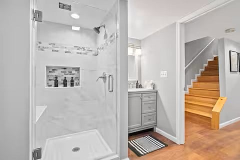 Entrance to Private Basement Bathroom