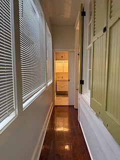 unique feature for a shotgun- hallway that allows private bedrooms